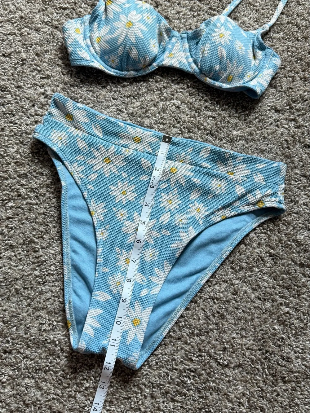 Blue Daisy Floral Bikini Set